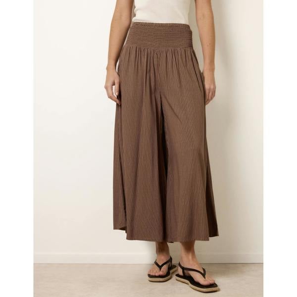 Blue Vanilla Wide Leg Shirred Waist Wavy Trousers