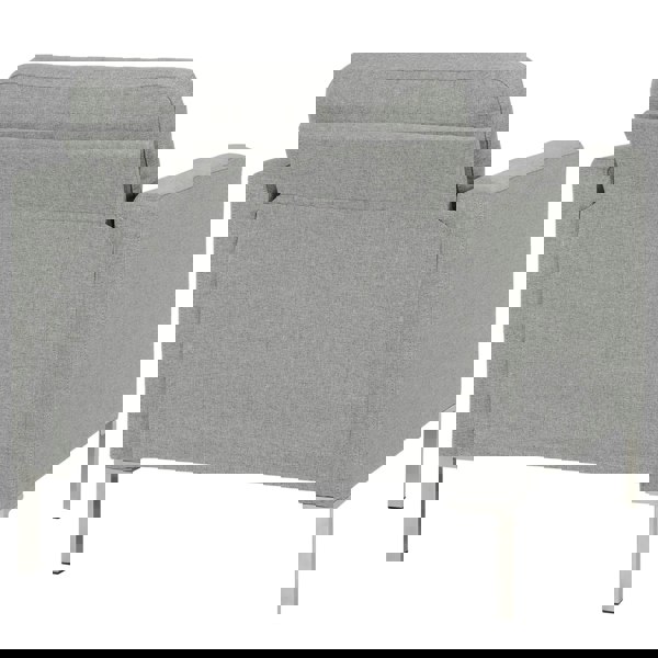 Dorel Home Fabry Armchair in Fabric Grey with Steel Legs