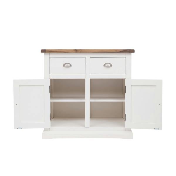 Cabinet Bits Cosenza Off White 2 Drawer 2 Door Sideboard Chrome Cup Handle
