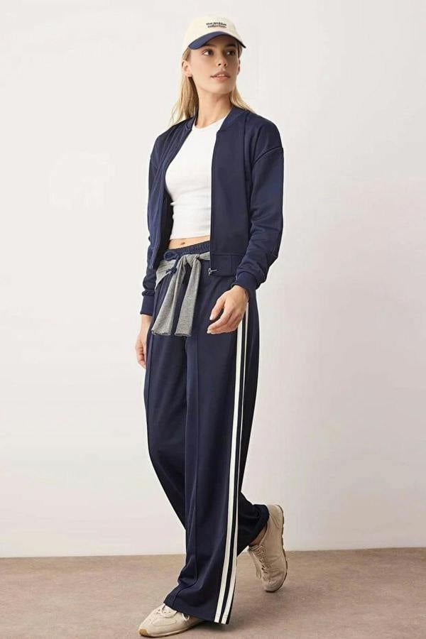 WOVCOR Striped Scuba Fabric Sport Knit Jogger
