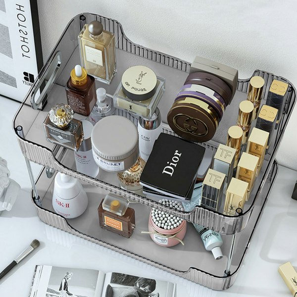 Living and Home 2 Tier Makeup Organizer Rack