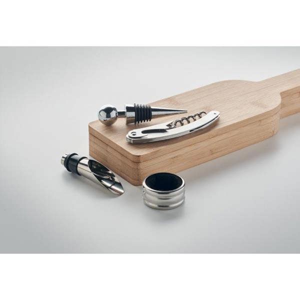 MidOcean Vinovault Set Bamboo Bottle Wine Set - Wood - 
