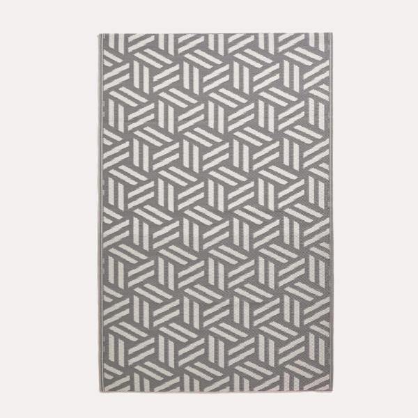 HOMESCAPES Outdoor Rug Luxury Waterproof Reversible Recycled, For Garden, Luna Geometric