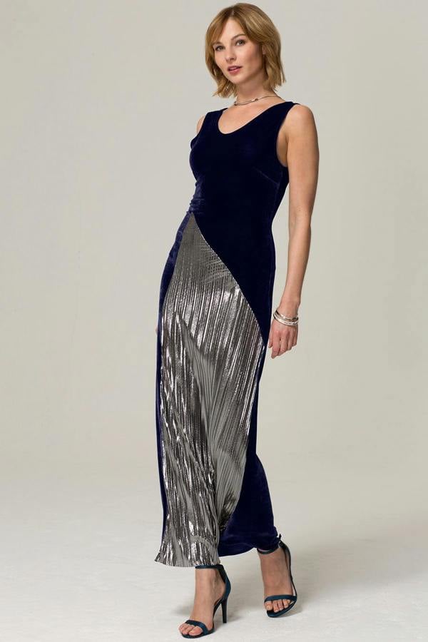 HotSquash Velvet Pleat Maxi Dress
