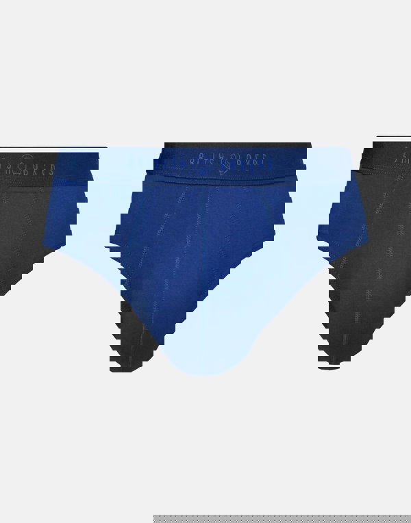 British Boxers Multipack 4 Pairs of Men's Bamboo Briefs - Fresh Navy Stripes