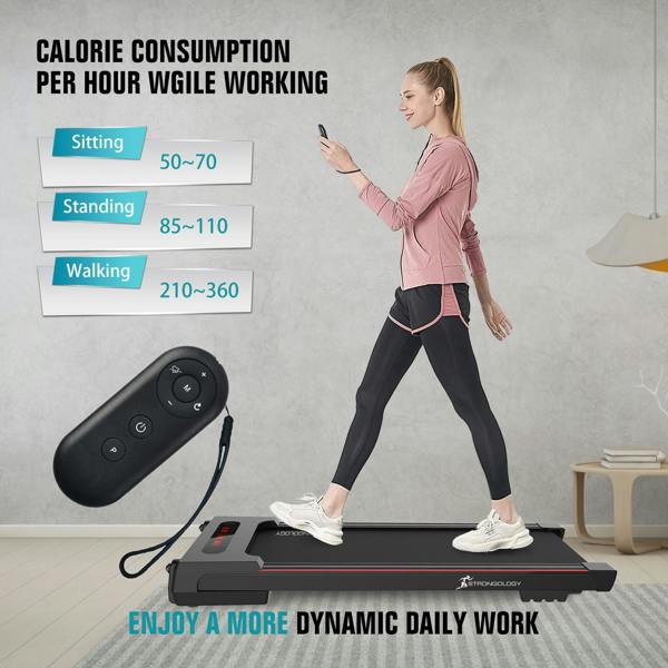 Homeology Home and Office Ultra Quiet 560W Adjustable Speed Slimline MOTIONIC Bluetooth Treadmill with LED Display - Fully Assembled