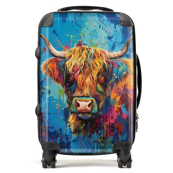 Warren Reed Splashart Highland Cow Suitcase