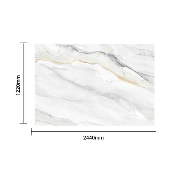 Britwall Luxury 3D Continuous Marble Charcoal Board Panel - High Gloss PET Finish Size:1220 x 2440 x 8 mm (Pack of 3)