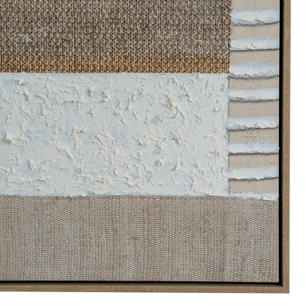Wyld Haus Monodendri Textured Woven Plaster Hand Painted Canvas In Frame
