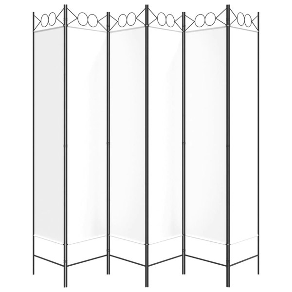 Berkfield 6-Panel Room Divider White 240x200 cm Fabric
