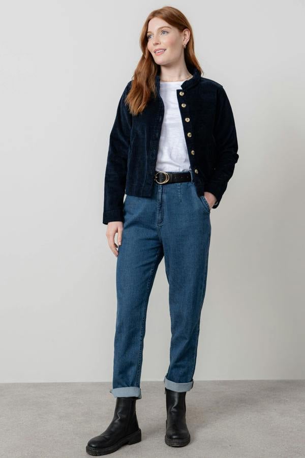 Lily & Me Rene Stretch Jumbo Cord Jacket Navy