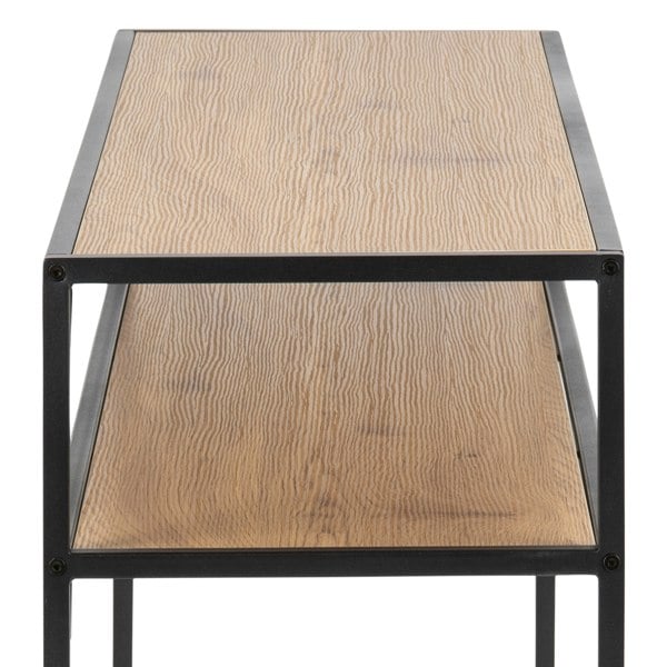 Furniture To Go Seaford Black Metal Console Table With Oak Top