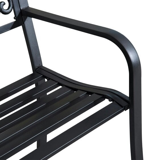 Wyld Haus Saradi Taro Steel Black 2 Seater Outdoor Garden Bench