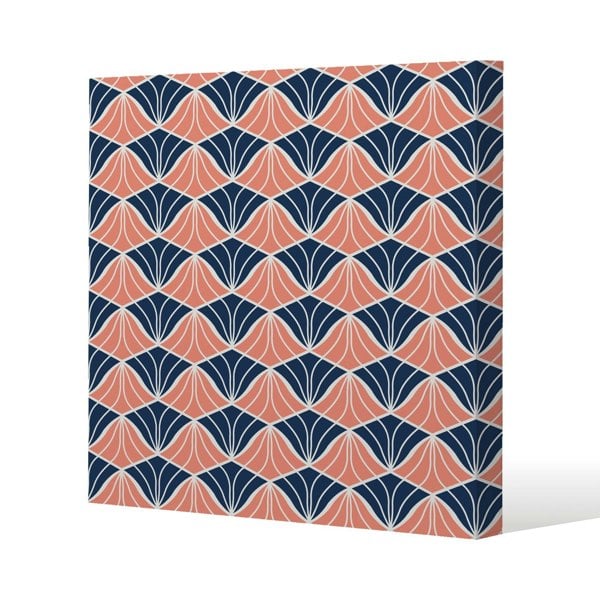 Benjamin Tate Design Navy & Pink Geometric Shells (Canvas Print)