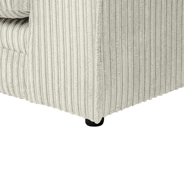 SQUAREBOXX Dylan Jumbo Cord 4 Seater Fabric Corner Sofa in Cream