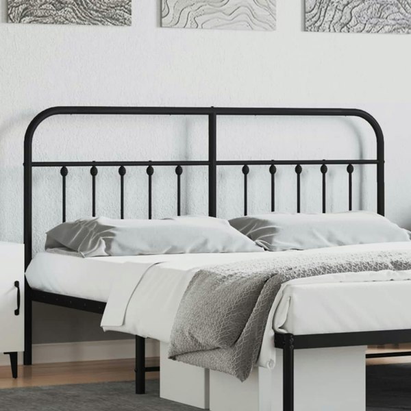 Berkfield Metal Headboard Black 180 cm