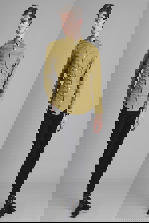 ENORSIA Men's Solid Long Sleeve Regular Fit Shirt