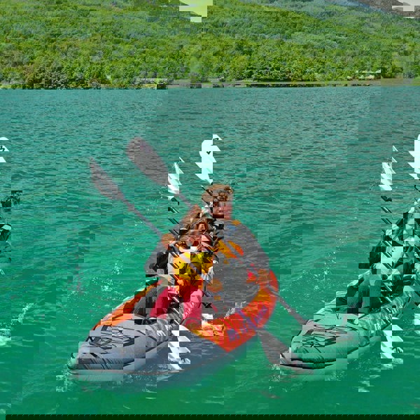 Aqua Marina Memba 390 Drop-Stitch Floor, Polyester Cover Inflatable Kayak Package 2 Person