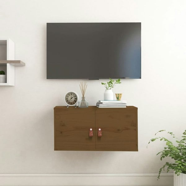 Berkfield Wall Cabinet Honey Brown 60x30x30 cm Solid Wood Pine