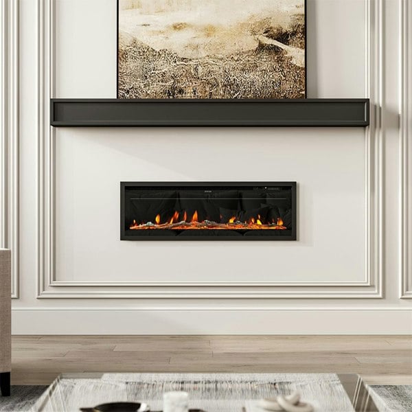 40/50/60/70/80 Inch Electric Fireplace 9 Colour LED Flame Effect Heater With Remote Control Freestanding Fireplaces Living and Home 40 Inches Version A
