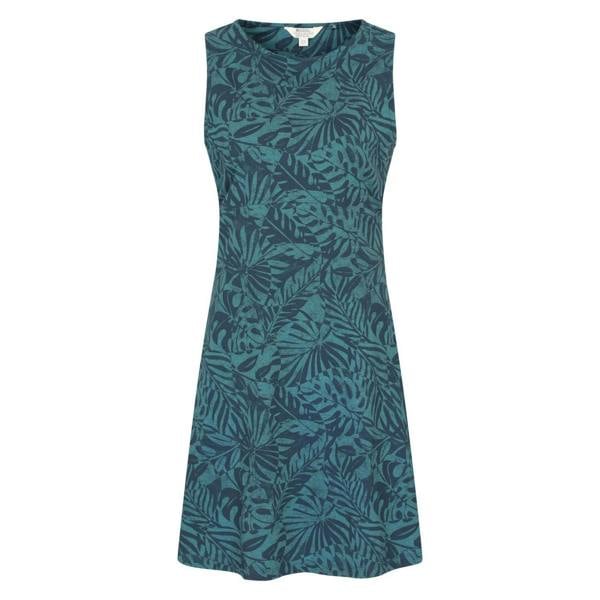 Mountain Warehouse Womens/Ladies Milos Leaf Print Sleeveless Dress - Dark Blue - 