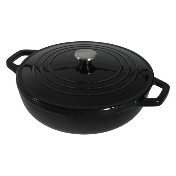 Toque Cast Iron Enameled Dutch Oven Bread Baking Casserole Pot Self-Basting Lid