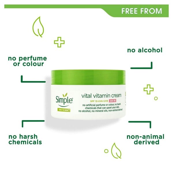Simple Kind to Skin Day Cream SPF 15 Vital Vitamin for Sensitive Skin 50ml