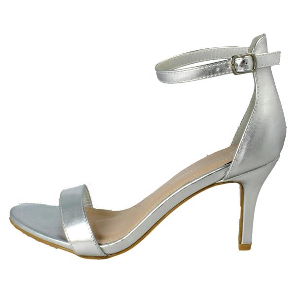 Anne Michelle Ladies Anne Michelle High Heeled Buckle Ankle Strap Evening Sandals F12108