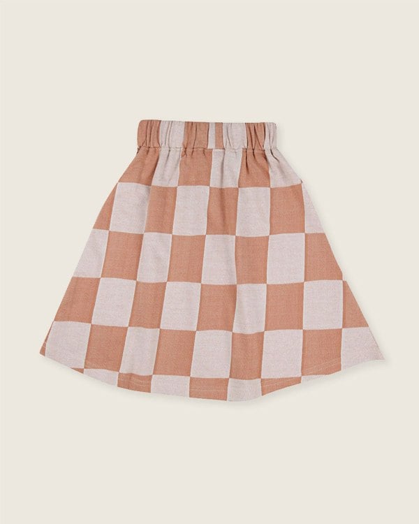 Orange Bold Check Print Skirt - image 4