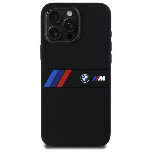 BMW Silicone Middle Stripe Case with MagSafe for iPhone 16 Pro Max 6.9" Black - BMHMP16X23SAXK