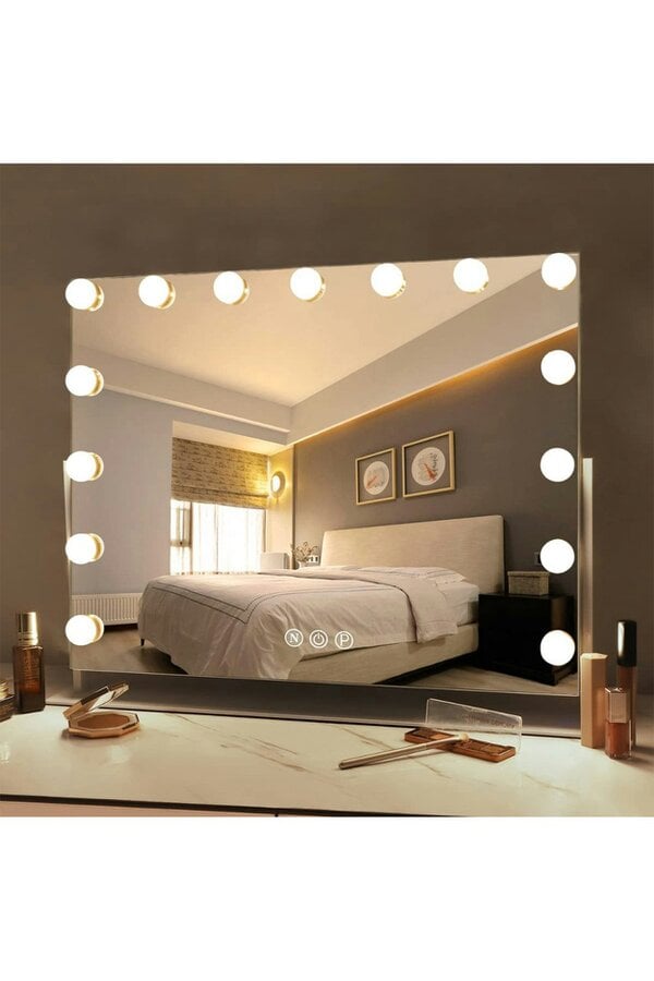 Living and Home 15 LED Lights Bulbs Hollywood Vanity Mirror Dressing Tabletop Make up Mirror