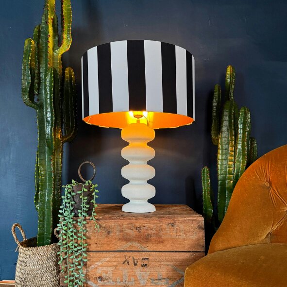 Love Frankie Large Pebble Table Lamp In Cream
