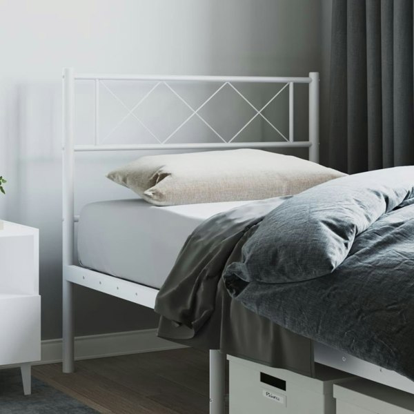 Berkfield Metal Headboard White 105x90 cm
