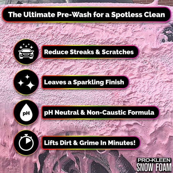 ProKleen Pro-Kleen 10L Strawberry Milkshake PINK Snow Foam with Wax Super Thick & Non-Caustic Foam