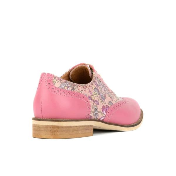 Embassy London Vivienne - Pink Paisley - Women's oxford lace-up shoe with brogue details