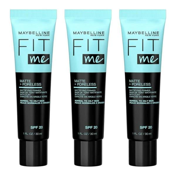 Maybelline New York 3 x Maybelline Fit Me Matte + Poreless Primer SPF20 30ml - Normal to Oily Skin
