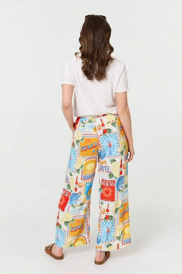 Orange | Riviera Print Wide Leg Trousers
