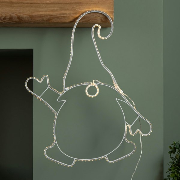 Samuel Alexander 46cm Light up Hanging Christmas Gonk Silhouette with 205 Warm White LEDs