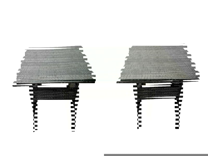 Fimous 11 Seat Poly Rattan Outdoor Patio Dining Table Corner Sofa Set with 3 Stool 2 Chairs for Garden Backyard Dark Grey Mixed