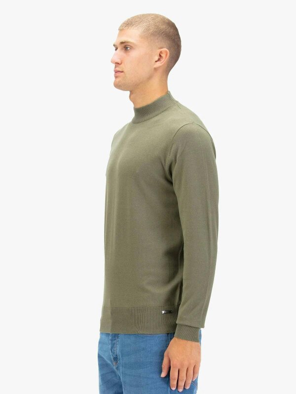 Luke 1977 LUKE1977 Jenson Funnel Neck Knitted Jumper - Clover Green