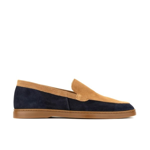 Embassy London Gareth - Tan & Dark Blue - Men’s Two Tone Suede Loafer