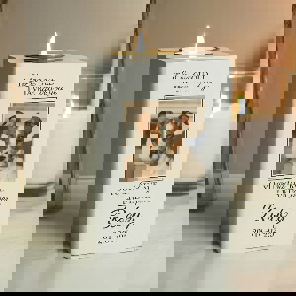 Personalised Memento Company Personalised Pet Photo Upload Memorial Tealight Holder