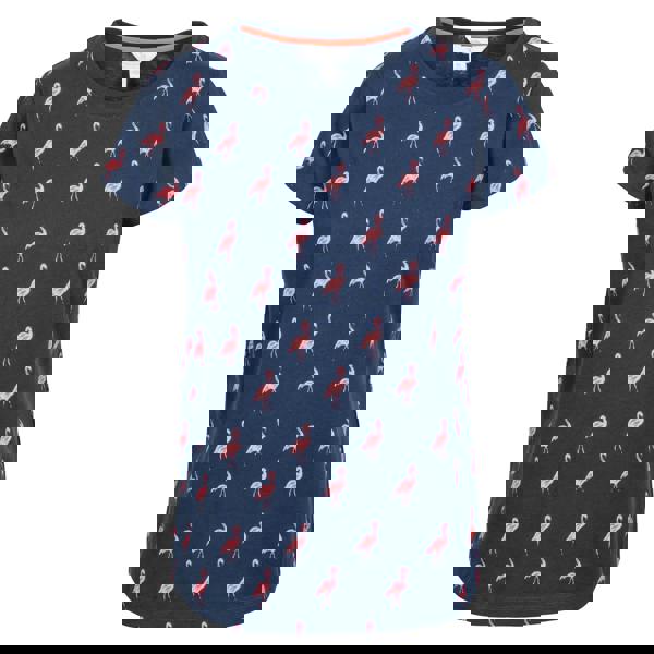 Trespass Womens Carolyn Short Sleeved Patterned T Shirt - Navy Flamingo - 