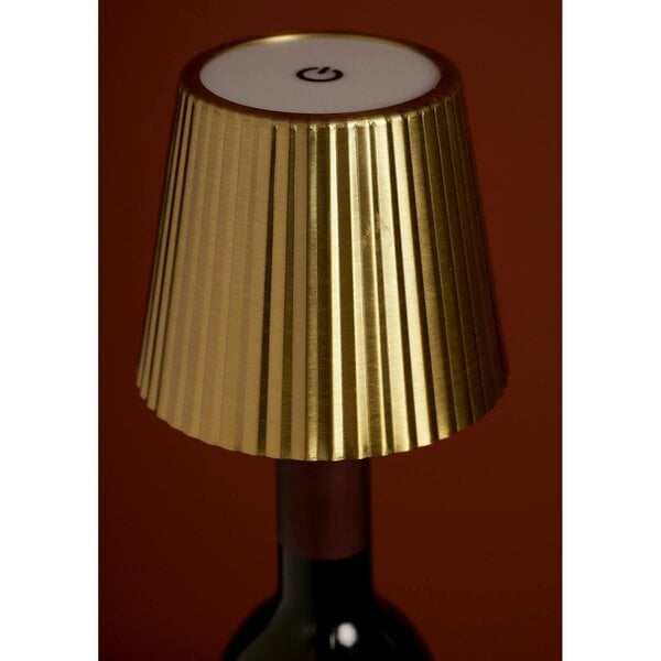 Hestia Wine Bottle Lamp Topper LED Rechargeable Touch Lamp - Brass