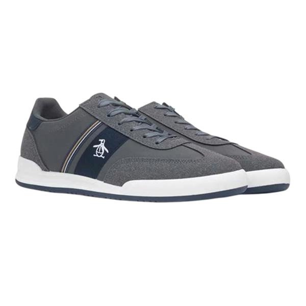 Original Penguin Mens Stripe Logo Trainers - Charcoal - 