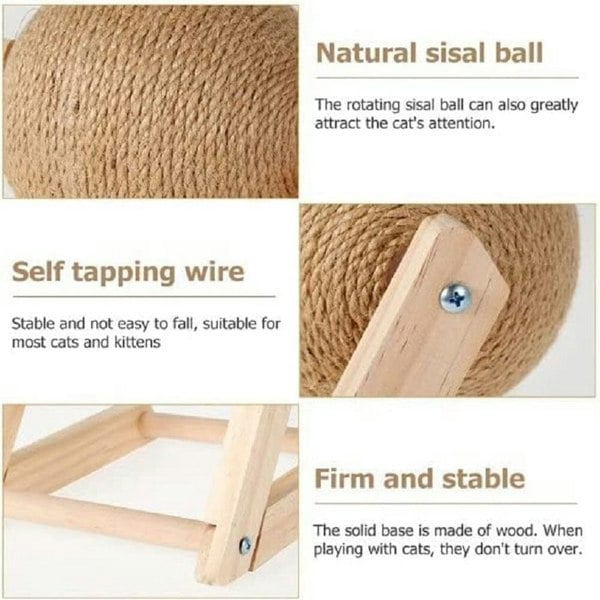 V-Shaped Wooden Cat Scratcher Ball: Fun and Functional Claw Care Living and Home