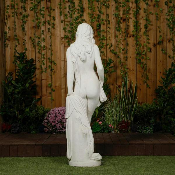 PDA Large Smiling Lady With Robe Garden Statue