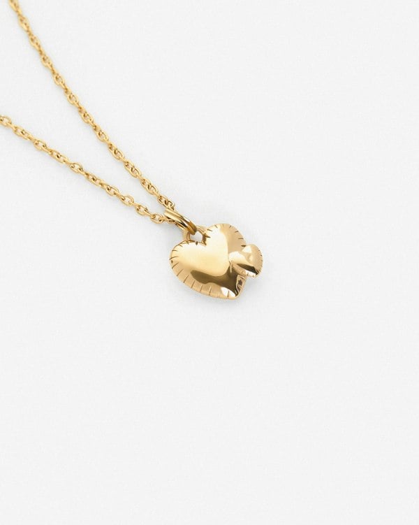 Elk & Bloom Mummy and Baby Double Hearts 14K Gold Pendant Necklace