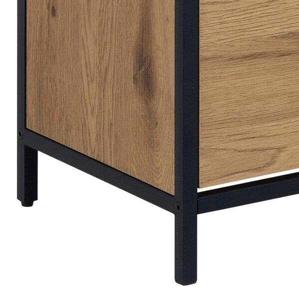 Wyld Haus Taipei Black and Oak Wood 3 Drawer Shoe Cabinet