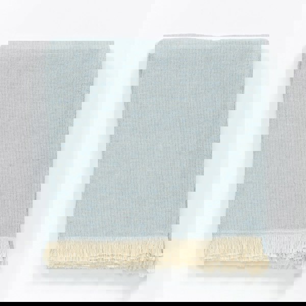 plain linen and cotton blended blankets, BLUE